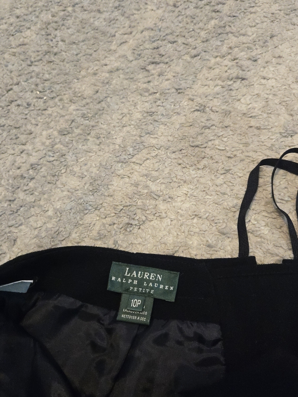 Vintage Lauren Ralph Lauren 10P Black Worsted Wool Wide Leg Pants Lace-Up Back - Picture 2 of 8